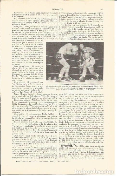 Cartoline: LAMINA V05237: Combate entre Sonny Liston y Floyd Patterson - Varios