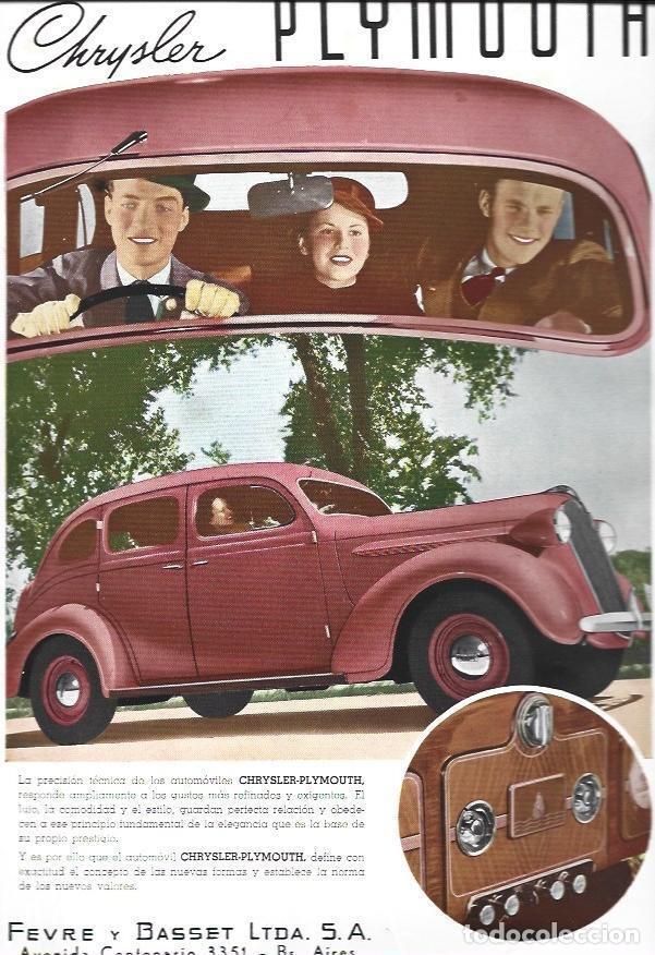 Postales: LAMINA 30141: Publicidad de Chrysler Plymouth del concesionario Fevre y Basset de Buenos Aires - VVA
