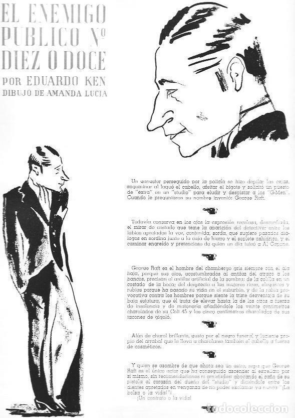 Postais: LAMINA 30016: George Raft, dibujos de Amanda Lucia - VVAA