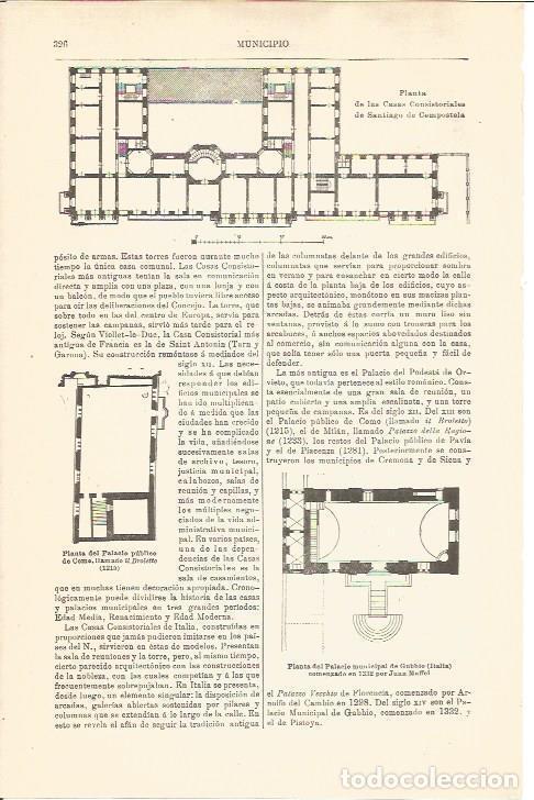 Postales: LAMINA V04542: Plantas de Casas Consistoriales de Santiago de Compostela - Varios