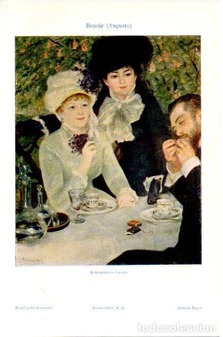 Postcards: LAMINA V07913: El desayuno en el jardin, por Renoir - Varios