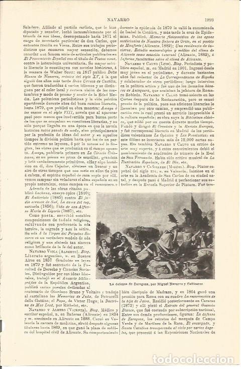 Postales: LAMINA V04771: La defensa de Zaragoza, por M. Navarro y Ca&ntilde;izares - Varios