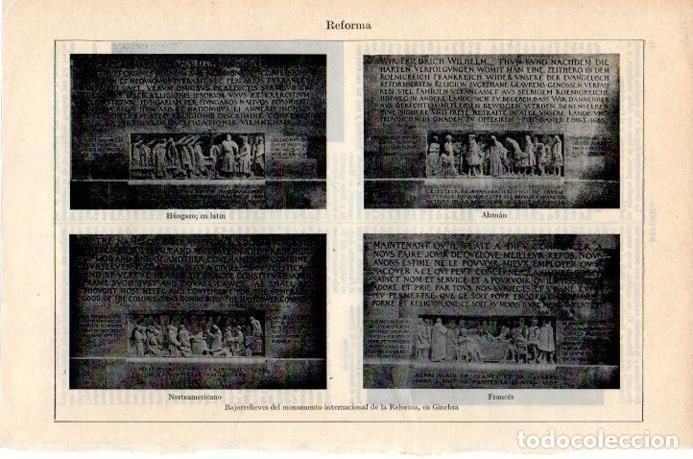 Postkarten: LAMINA V07801: Bajorrelieves del Monumento de la Reforma en Ginebra - Varios