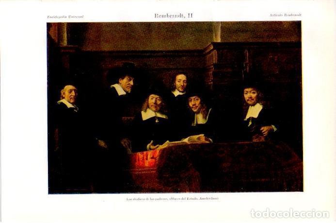 Postais: LAMINA V07890: Los sindicos de los pa&ntilde;eros por Rembrandt - Varios