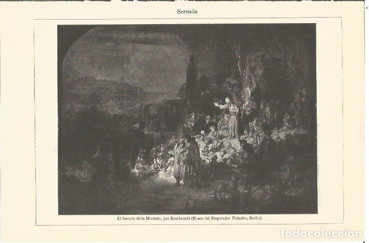 Postcards: LAMINA V06797: El Sermon de la Monta&ntilde;a, por Rembrandt - Varios