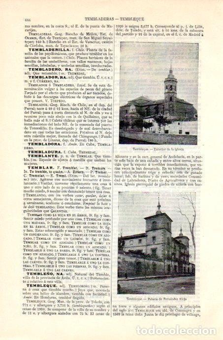 Postais: LAMINA V08246: Palacio e Iglesia de Tembleque, Toledo - Varios
