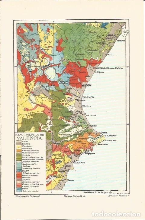Postais: LAMINA V05827: Mapa geologico de Valencia - Varios