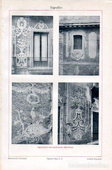 Cartoline: LAMINA V08157: Esgrafitos de fachadas, Barcelona - Varios