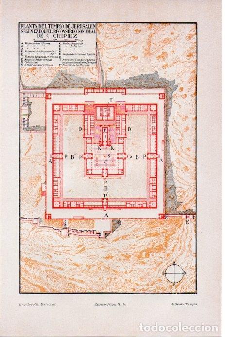 Cartoline: LAMINA V08267: Planta del templo de Jerusalen seg&uacute;n Ezequiel y reconstruccion de Chipiez - Varios