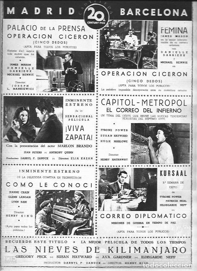 Postkarten: LAMINA 30397: Cartelera de Madrid y Barcelona con peliculas de estreno - VVAA