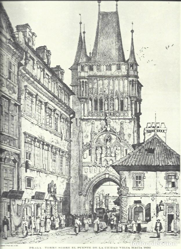 Cartoline: LAMINA 30512: Torre del puente de la ciudad vieja de Praga - Recopilado por Rolf Muller