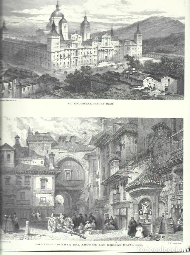 Cartoline: LAMINA 30533: El Escorial y Puerta del Arco de Granada hacia 1850 - Recopilado por Rolf Muller