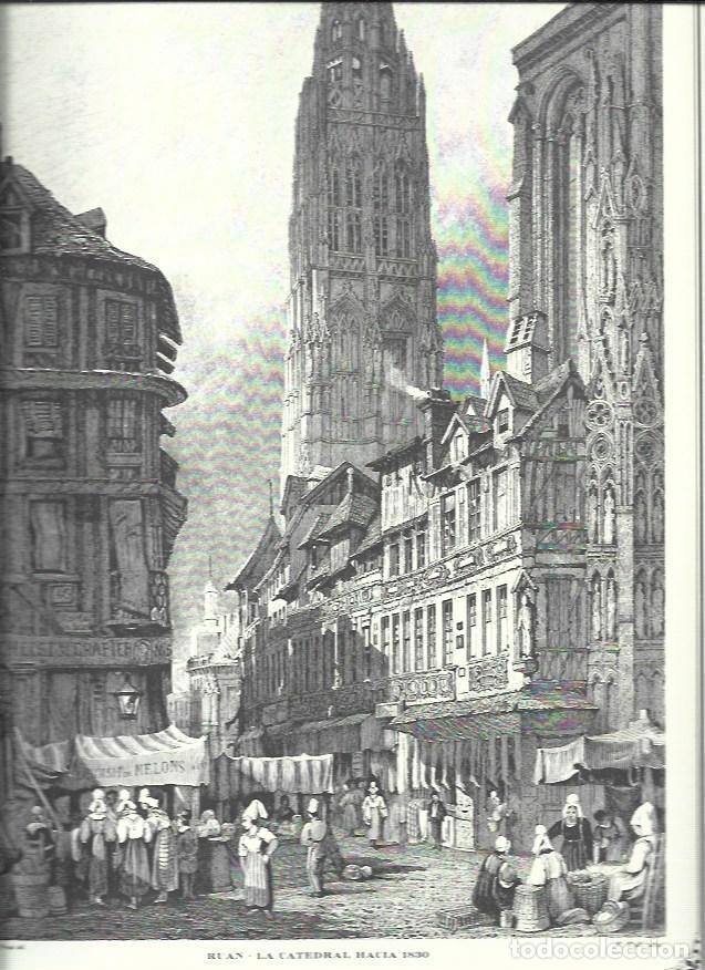 Postales: LAMINA 30528: La Catedral de Ruan hacia 1830 - Recopilado por Rolf Muller