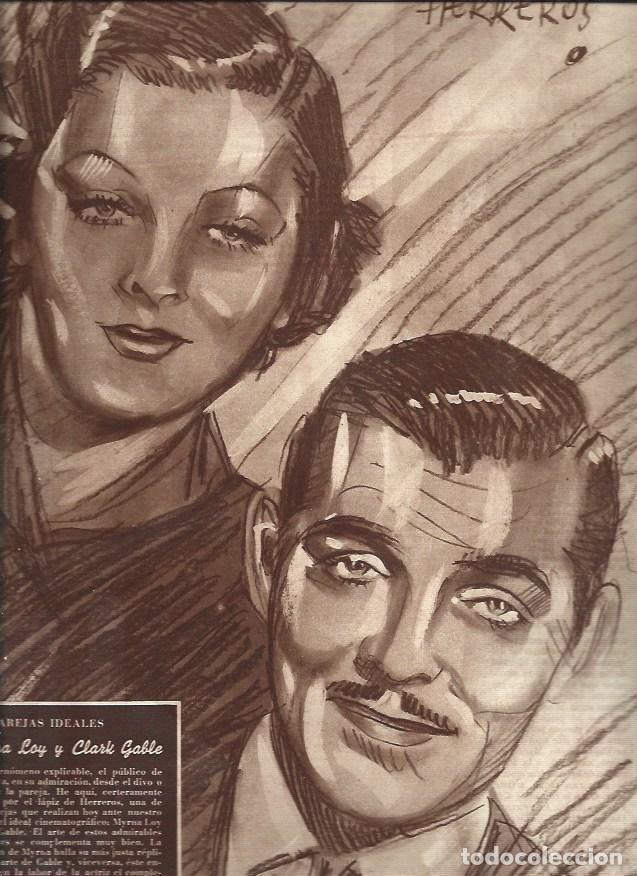Cartoline: LAMINA 31343: Myrna Loy y Clark Gable, por Herreros - VVAA