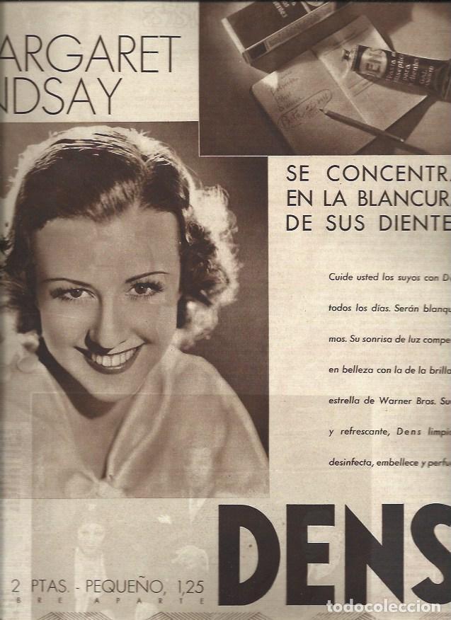 Postales: LAMINA 30665: Publicidad de Dens con Margaret Lindsay - VVAA