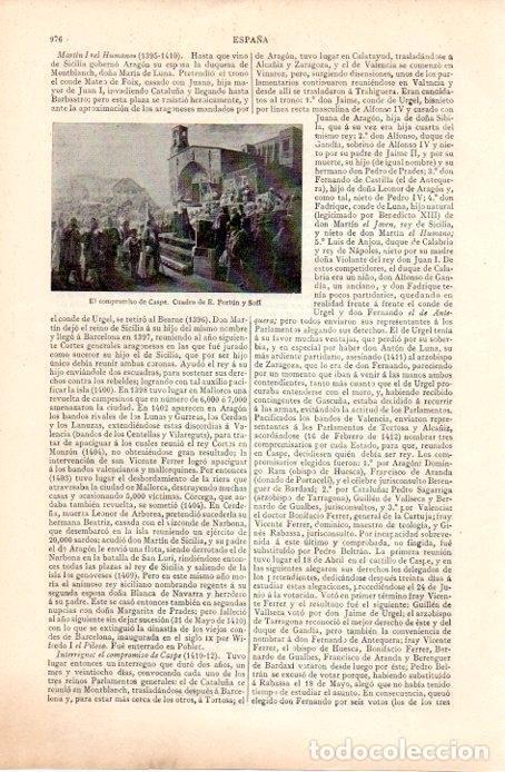 Postkarten: LAMINA V07320: El compromiso de Caspe por E. Fortun y Sofi - Varios
