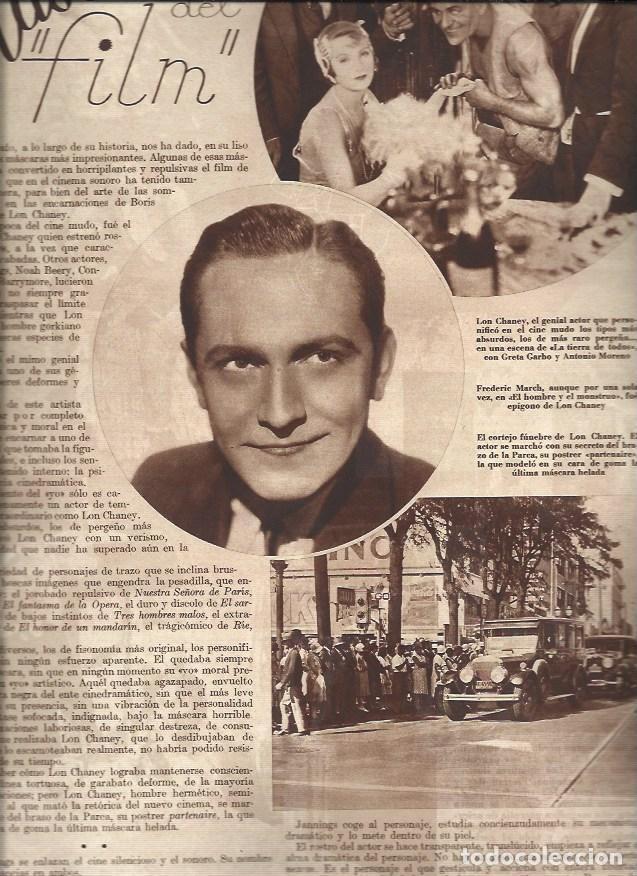 Cartes Postales: LAMINA 30772: Frederic March, cortejo funebre de Lon Chaney y escena de La tierra de todos - VVAA