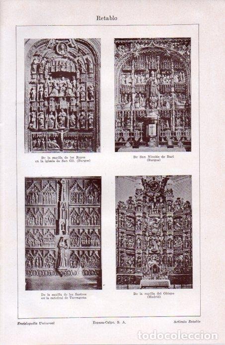 Cartes Postales: LAMINA V07954: Retablos de Tarragona, Burgos y Madrid - Varios
