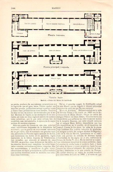 Postkarten: LAMINA V09050: Planta del Museo de Artilleria, Madrid - Varios