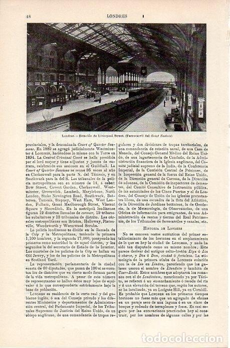 Postales: LAMINA V08719: Estacion de Liverpool Street en Londres - Varios