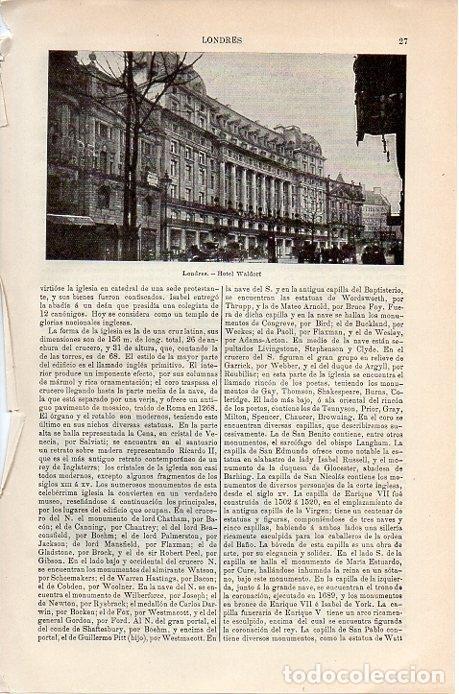Cartoline: LAMINA V08714: Hotel Waldorf, Londres - Varios