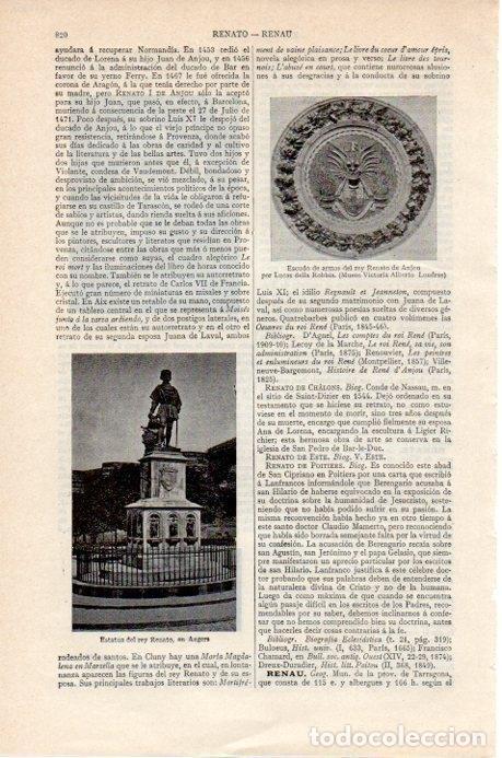 Postais: LAMINA V07907: Estatua del rey Renato en Angers - Varios