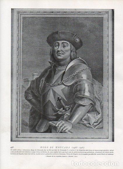 Postkarten: LAMINA V10069: Retrato de Hugo de Moncada, espa&ntilde;oles ilustres - Varios