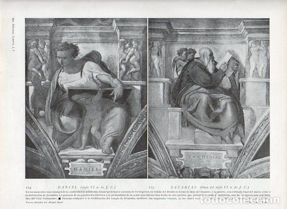 Postcards: LAMINA V09914: Daniel y Zacarias frescos Capilla Sixtina, por Miguel Angel - Varios