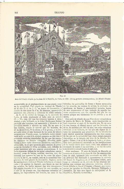 Postais: LAMINA V06586: Arco de triunfo en Paris en 1859 - Varios