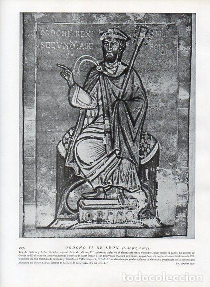 Postales: LAMINA V09950: Ordo&ntilde;o II de Leon, miniatura del Tumbo A Catedral de Santiago - Varios