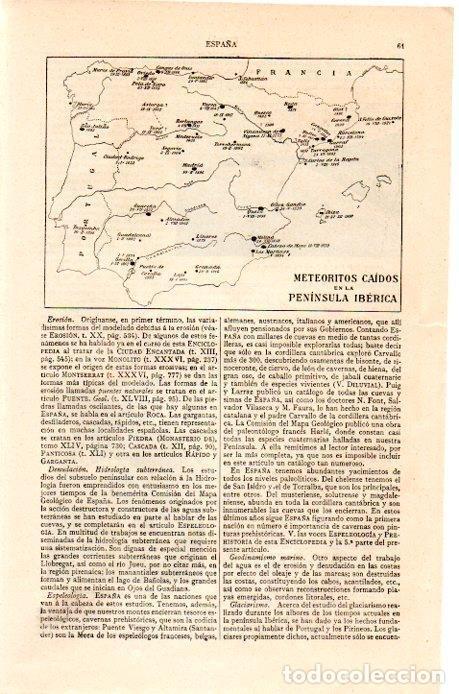 Postales: LAMINA V07086: Mapa Meteoritos caidos en Espa&ntilde;a - Varios