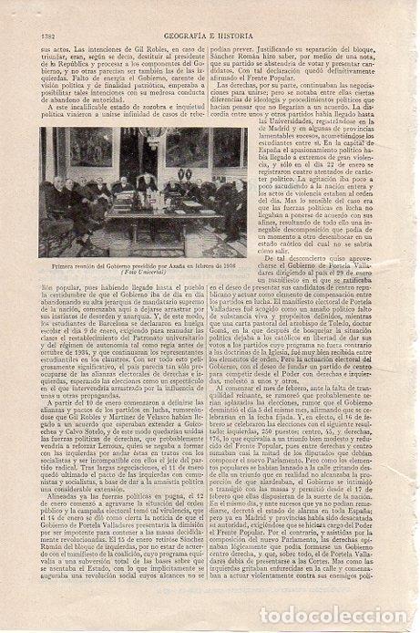 Postkarten: LAMINA V09541: Reunion del Gobierno presidido por Aza&ntilde;a en febrero 1936 - Varios