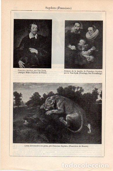 Postcards: LAMINA V10528: Francisco Snyders y retrato de la familia de Francisco Snyders, por Van Dyck - Varios