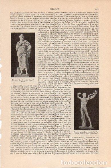 Postales: LAMINA V10555: Escultura de Sofocles, por J. Donoghue - Varios