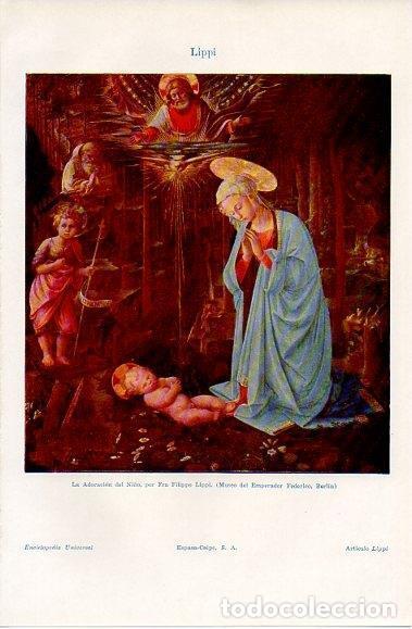 Postales: LAMINA V10200: La Adoracion del Ni&ntilde;o, por Fra Filippo Lippi - Varios