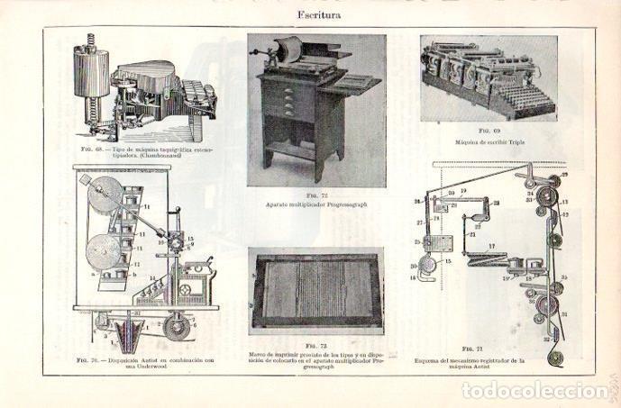 Postcards: LAMINA V08215: Maquina de escribir sin teclado Mignon - Varios