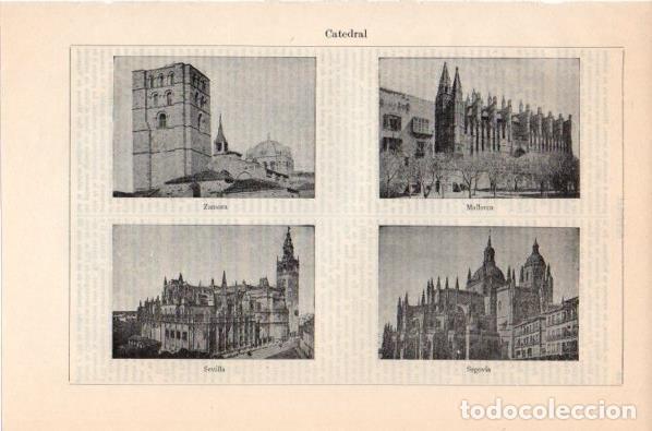Postcards: LAMINA V11790: Catedral de Zamora, Mallorca, Sevilla y Segovia - Varios