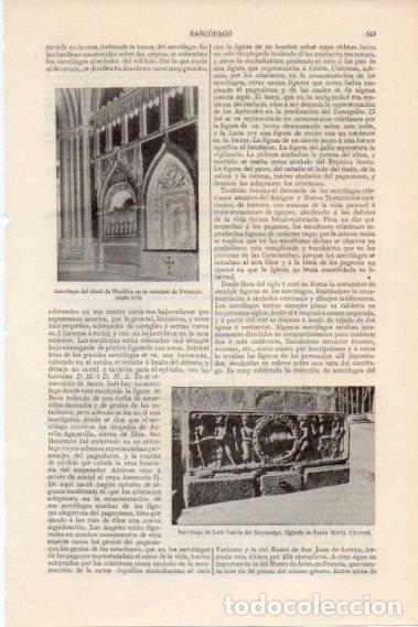 Postales: LAMINA V11477: Sarcofago del abad de Husillos en Palencia - Varios