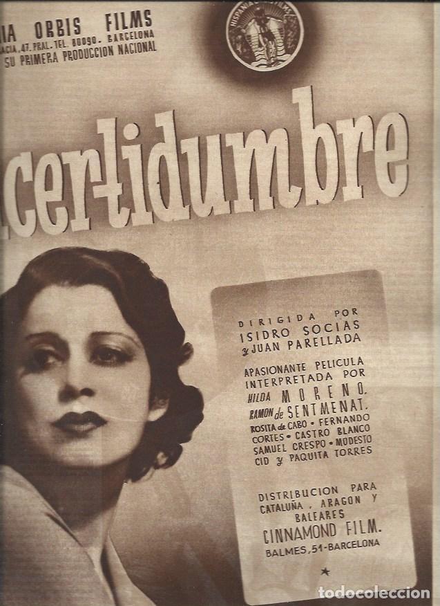 Cartoline: LAMINA 30813: Publicidad de Incertidumbres con Hilda Moreno - VVAA