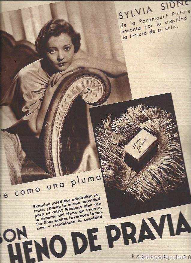 Postais: LAMINA 30768: Publicidad de Heno de Pravia con Sylvia Sidney - VVAA