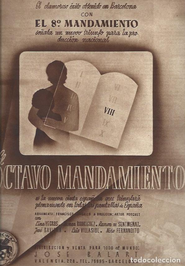 Postkarten: LAMINA 30844: Publicidad de El octavo mandamiento con Lina Yegros - VVAA