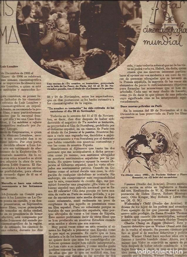 Postkarten: LAMINA 30847: Noticias del cine en Paris en 1935 - VVAA