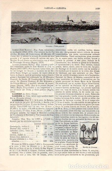Postcards: LAMINA V09069: Vista de Llerena, Badajoz - Varios