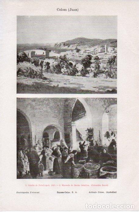 Postais: LAMINA V09115: Calella de Palafrugell y Mercado de Santa Catalina, por Juan Colom - Varios