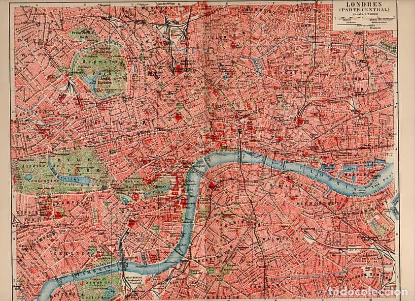 Postais: LAMINA V09249: Plano parte central de Londres - Varios