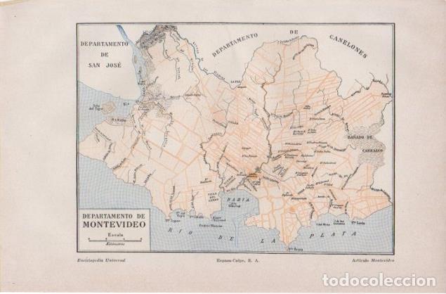 Postais: LAMINA V12836: Mapa del Departamento de Montevideo - Varios