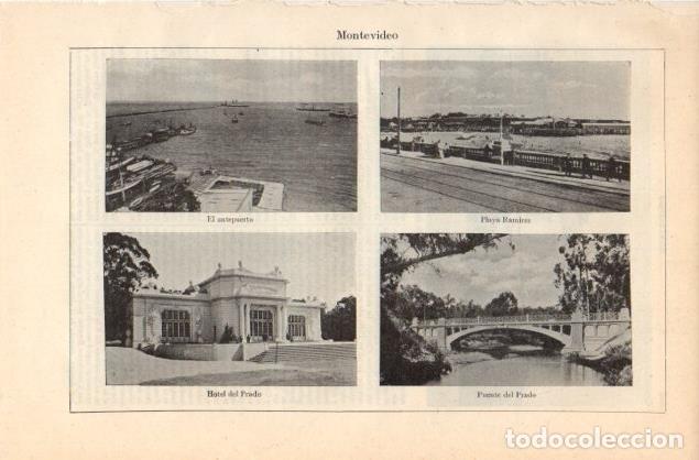 Postales: LAMINA V12848: Aeropuerto, playa y hotel del Prado en Montevideo - Varios