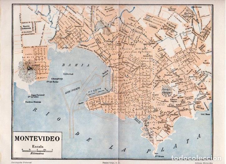 Postkarten: LAMINA V13052: Plano de Montevideo - Varios