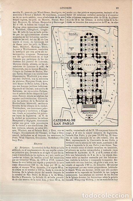 Postcards: LAMINA V08710: Plano Catedral de San Pablo en Londres - Varios