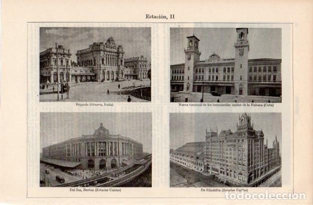 Postcards: LAMINA V12557: Estacion de Genova, La Habana, Boston y Filadelfia - Varios